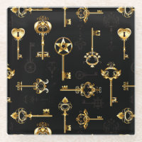 Naadloos patroon met gouden sleutels