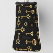 Naadloos patroon met gouden sleutels golfheadcover (Draai 90)