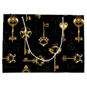 Naadloos patroon met gouden sleutels groot cadeauzakje (Achterkant)