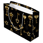 Naadloos patroon met gouden sleutels groot cadeauzakje (Achterkant Gekanteld)
