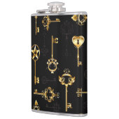 Naadloos patroon met gouden sleutels heupfles (Links)