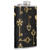 Naadloos patroon met gouden sleutels heupfles (Rechts)