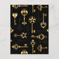 Naadloos patroon met gouden sleutels