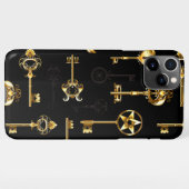 Naadloos patroon met gouden sleutels iPhone hoesje (Achterkant horizontaal)