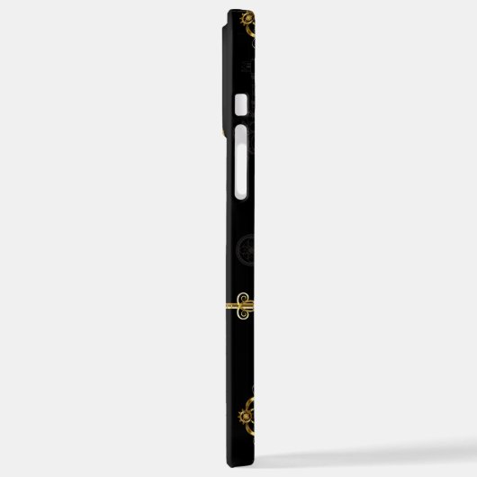 Naadloos patroon met gouden sleutels iPhone hoesje (Linkerkant)