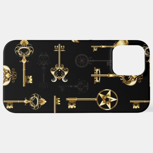 Naadloos patroon met gouden sleutels iPhone hoesje (Achterkant horizontaal)