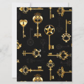 Naadloos patroon met gouden sleutels kaart (Voorkant)
