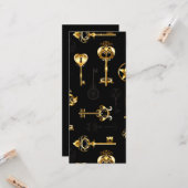 Naadloos patroon met gouden sleutels kaart (Voorkant / Achterkant in situ)