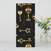 Naadloos patroon met gouden sleutels kaart (Staand voorkant)