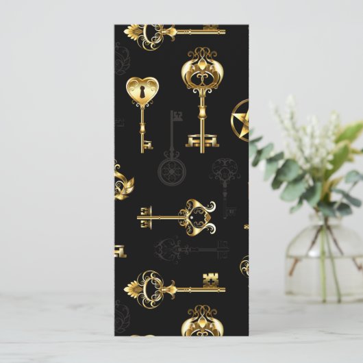 Naadloos patroon met gouden sleutels kaart (Staand voorkant)