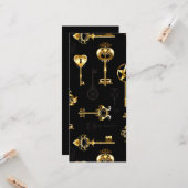 Naadloos patroon met gouden sleutels kaart (Voorkant / Achterkant in situ)