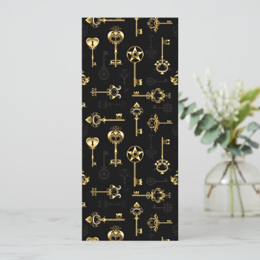 Naadloos patroon met gouden sleutels kaart (Staand voorkant)