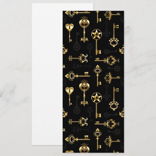 Naadloos patroon met gouden sleutels kaart (Voorkant / Achterkant)