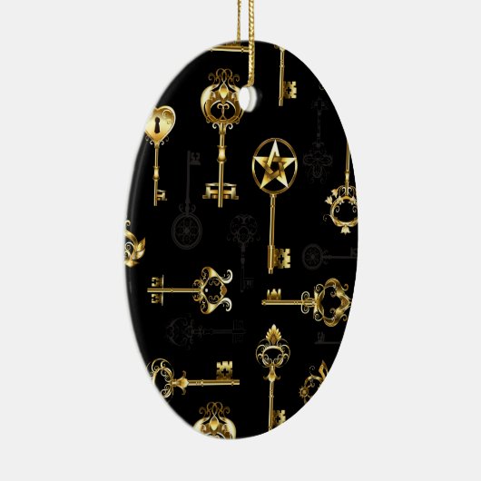 Naadloos patroon met gouden sleutels keramisch ornament (Rechts)