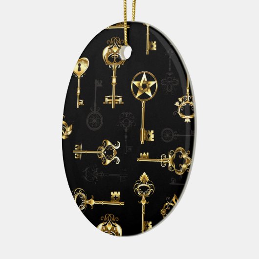 Naadloos patroon met gouden sleutels keramisch ornament (Links)