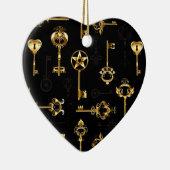 Naadloos patroon met gouden sleutels keramisch ornament (Rechts)