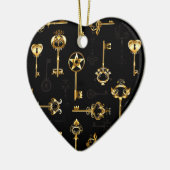 Naadloos patroon met gouden sleutels keramisch ornament (Links)