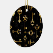Naadloos patroon met gouden sleutels keramisch ornament (Rechts)