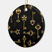 Naadloos patroon met gouden sleutels keramisch ornament (Links)