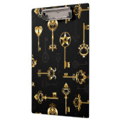 Naadloos patroon met gouden sleutels klembord (Links)