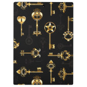 Naadloos patroon met gouden sleutels klembord (Achterkant)