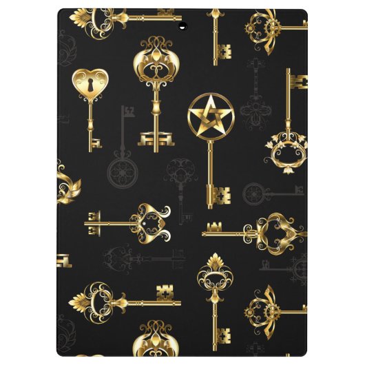 Naadloos patroon met gouden sleutels klembord (Achterkant)