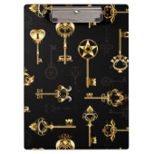 Naadloos patroon met gouden sleutels klembord (Voorkant)