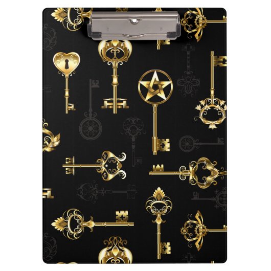Naadloos patroon met gouden sleutels klembord (Voorkant)