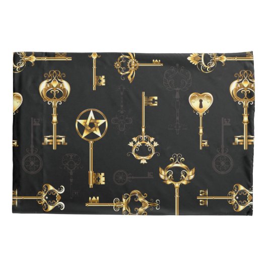 Naadloos patroon met gouden sleutels kussensloop (Achterkant)