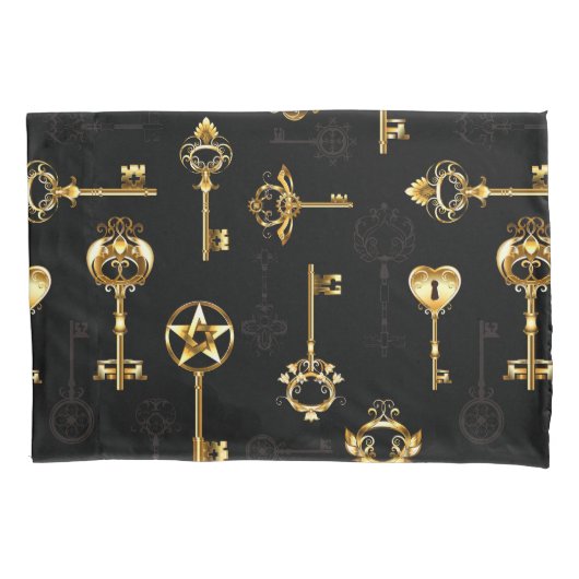 Naadloos patroon met gouden sleutels kussensloop (Voorkant)