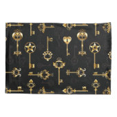 Naadloos patroon met gouden sleutels kussensloop (Achterkant-Links)