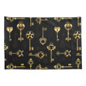 Naadloos patroon met gouden sleutels kussensloop (Achterkant-Rechts)