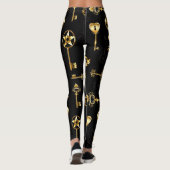Naadloos patroon met gouden sleutels leggings (Achterkant)
