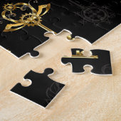 Naadloos patroon met gouden sleutels legpuzzel (Zijkant)