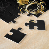 Naadloos patroon met gouden sleutels legpuzzel (Zijkant)