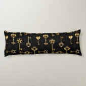 Naadloos patroon met gouden sleutels lichaamskussen (Achterkant)