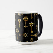 Naadloos patroon met gouden sleutels magische mok (Voorkant rechts)