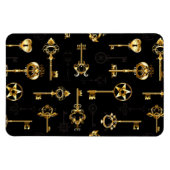 Naadloos patroon met gouden sleutels magneet (Horizontaal)