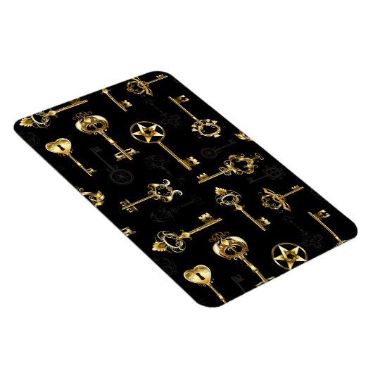 Naadloos patroon met gouden sleutels magneet (Rechterzijde)