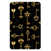 Naadloos patroon met gouden sleutels magneet (Verticaal)