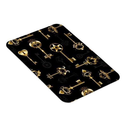 Naadloos patroon met gouden sleutels magneet (Rechterzijde)