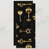 Naadloos patroon met gouden sleutels menu (Voorkant / Achterkant)