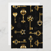 Naadloos patroon met gouden sleutels menu (Voorkant / Achterkant)