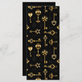 Naadloos patroon met gouden sleutels menu (Voorkant / Achterkant)