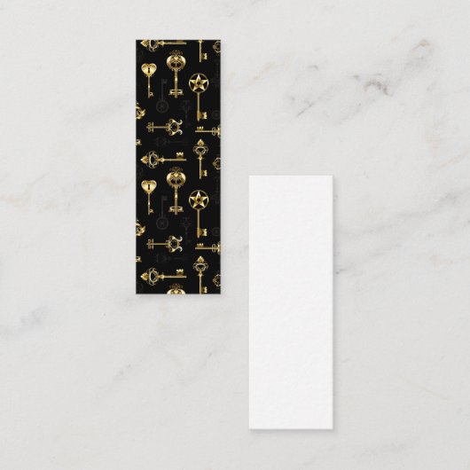 Naadloos patroon met gouden sleutels mini visitekaartje (Voorkant / Achterkant)