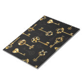 Naadloos patroon met gouden sleutels notitieblok (Schuin)