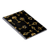 Naadloos patroon met gouden sleutels notitieboek (Rechterzijde)