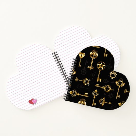 Naadloos patroon met gouden sleutels notitieboek (Binnen)