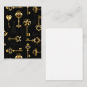 Naadloos patroon met gouden sleutels notitiekaartje (Voorkant / Achterkant)