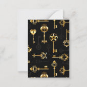 Naadloos patroon met gouden sleutels notitiekaartje (Voorkant)